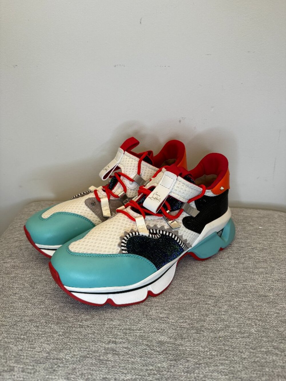 Christian Louboutin Red Runner Sneaker Multi-Color EU 44 NWOB